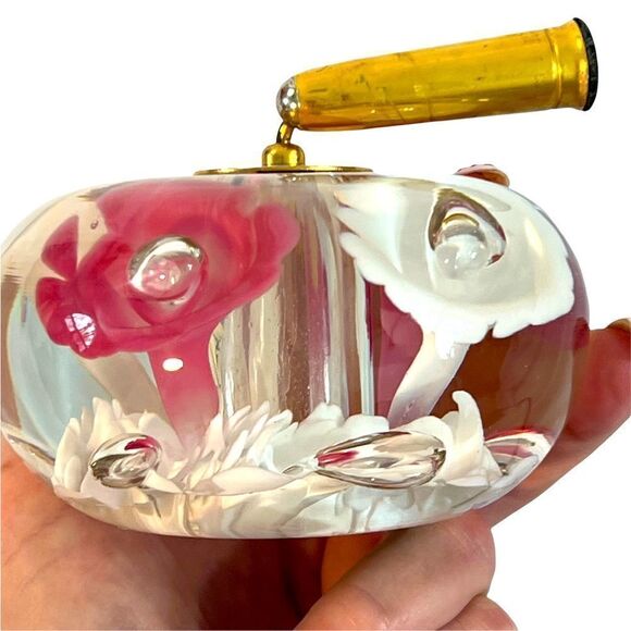 VINTAGE 1977 ST. CLAIR ART GLASS PAPERWEIGHT PEN HOLDER HAND BLOWN - Picture 7 of 11